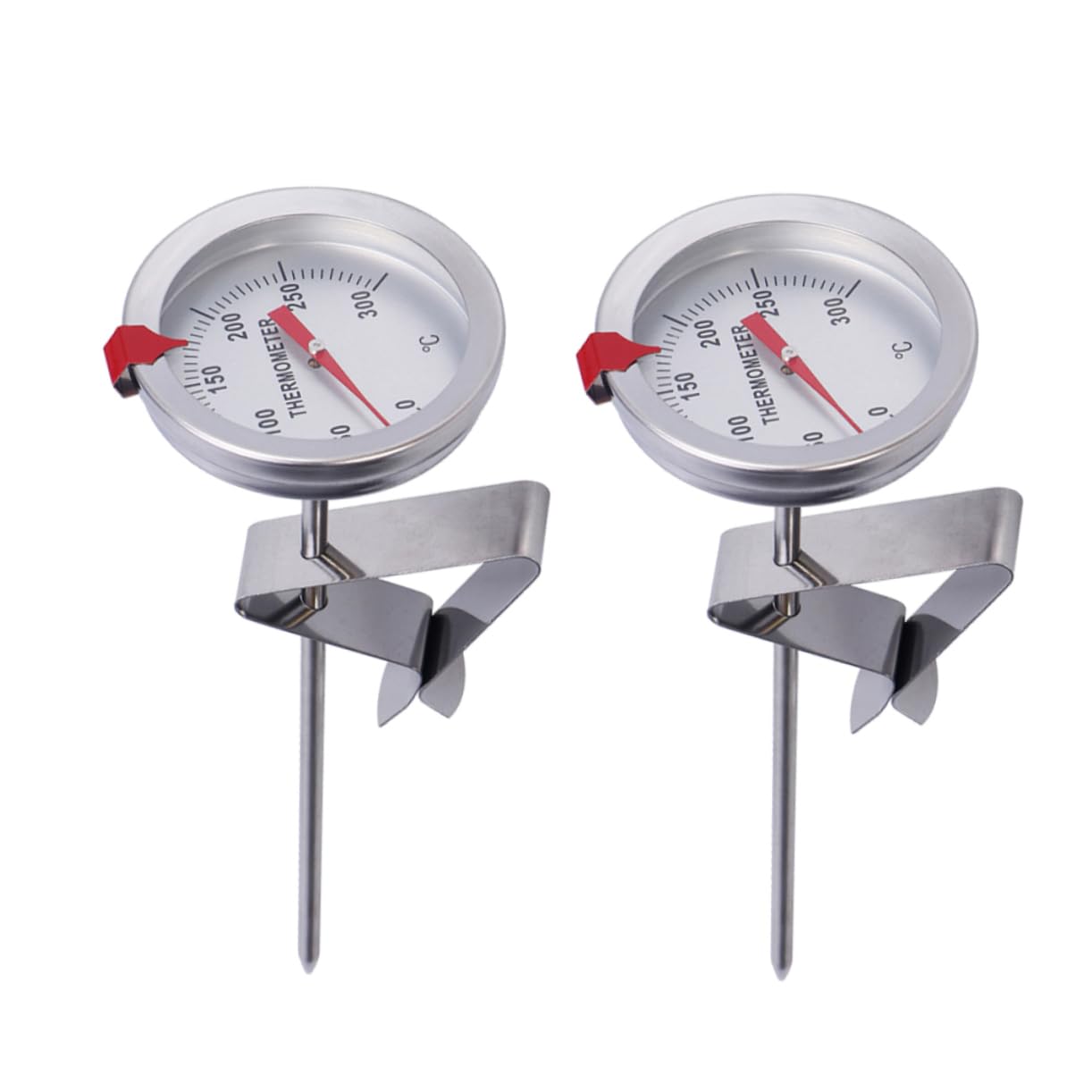 KICHOUSE 2Pcs High Temperature Resistance Food Thermometer Silver Kitchen Thermometers for Cooking Baking BBQ Probe