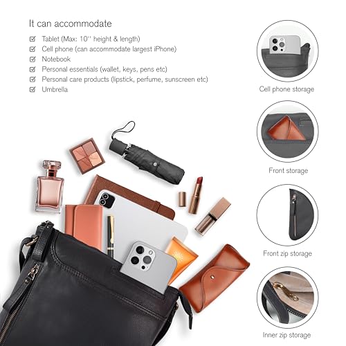 Image of Leather Crossbody Bags for Women - Ladies Sling Handbags - Medium Cross body Purses Handbags - Purses For Women
