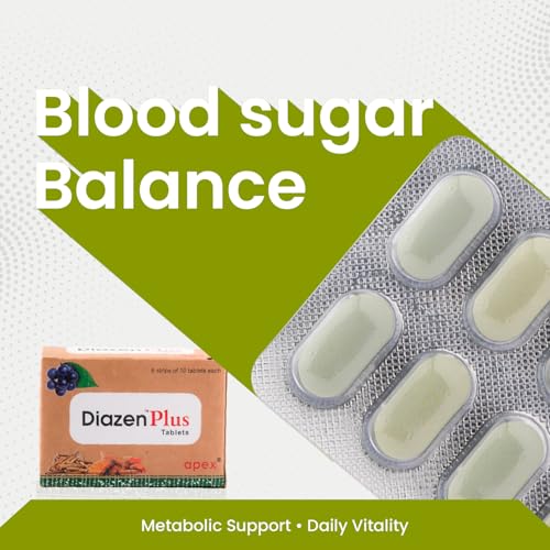 Image of Green Milk Diazen Plus Tablets | Ayurvedic Blood Sugar Support | Helps Maintain Healthy Glucose, Metabolism & Energy Balance | With Vijaysar, Gudmar, Saptarangi & Ashwagandha | 6x10 Tablets
