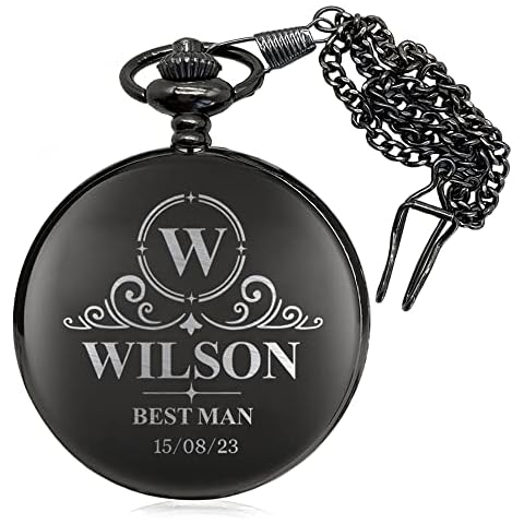 EDSG Personalised Pocket Watch with Chain Cover
