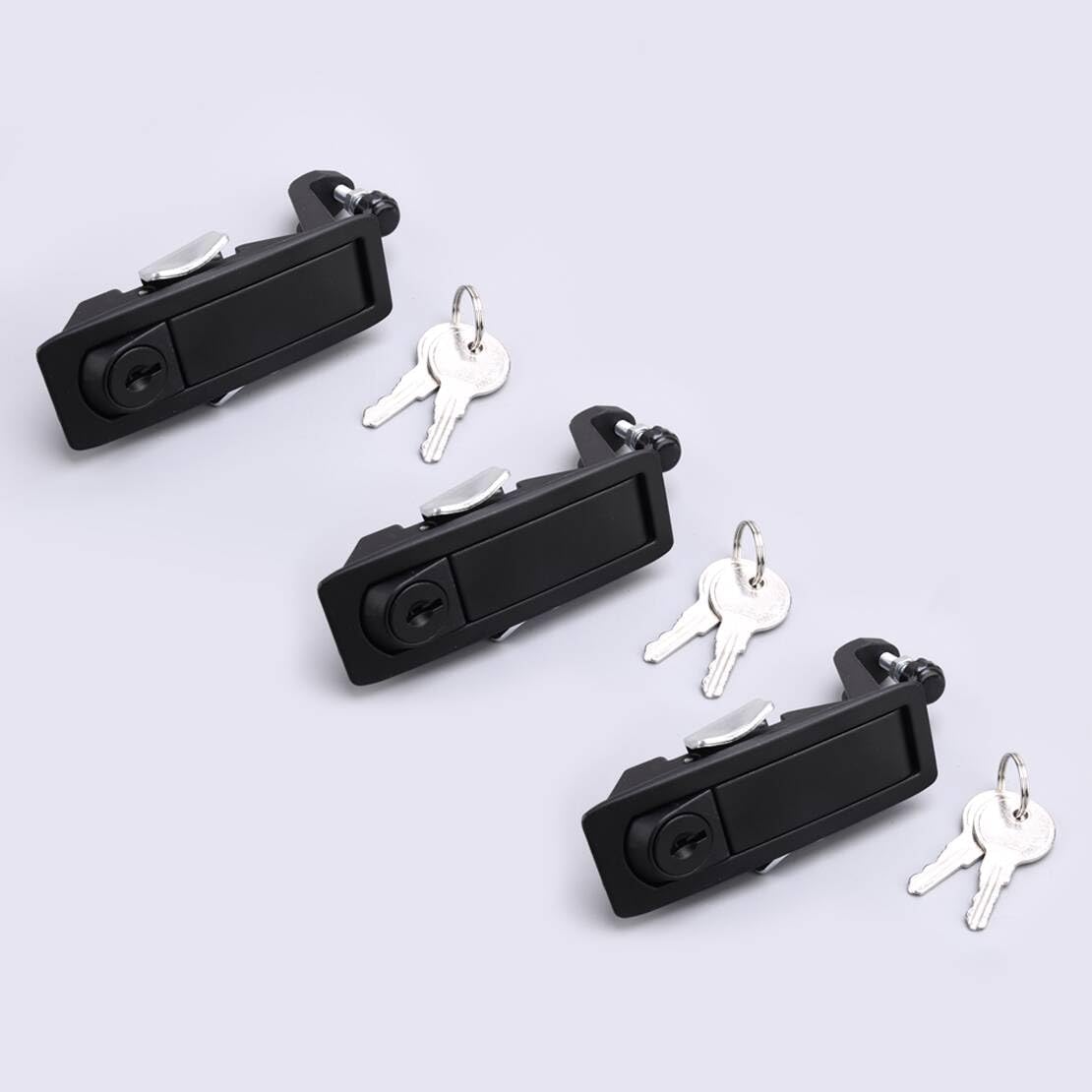 ciciTree 3pieces Black RV Toolboxes Adjustable Lever Hand Operated Compression Latch Lock with Key