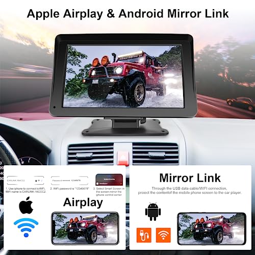 Rimoody Wireless CarPlay Screen Portable Car Radio Android Auto Screen - Image 3