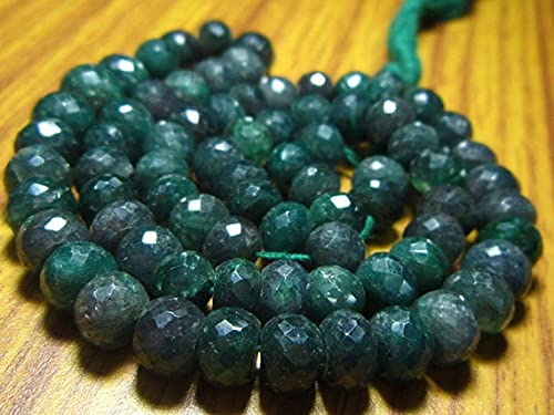 Ruby vert facetté 7-8mm, pierres naturelles en fil de 7 pouces pour création de collier de luxe