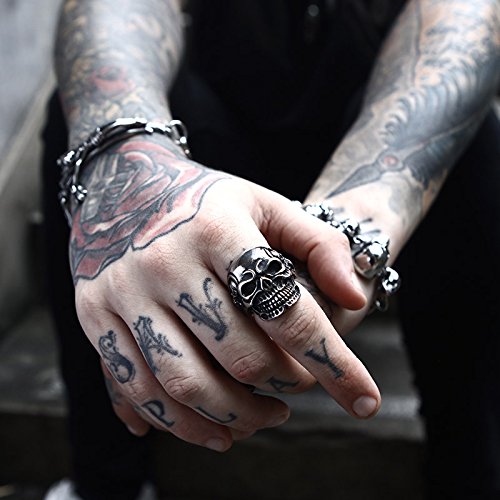 Image of Genuine Stainless Steel Ring Jewelry for Men Fashion Punk Biker Skull Rings