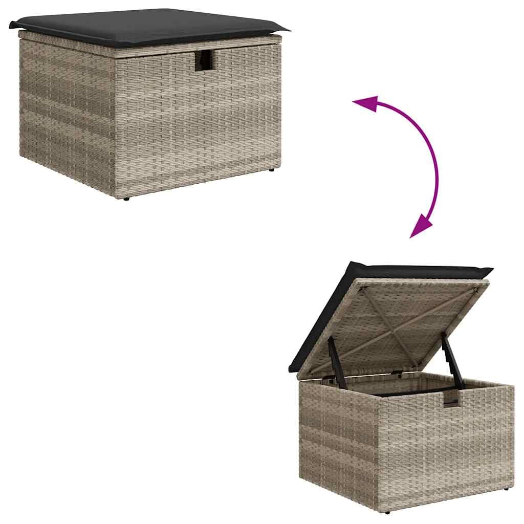 Set di 8 mobili da giardino in rattan sintetico, 62 x 62 cm, con tavolo regolabile in altezza, resistente alle intemperie e modulare, pratico ripiano per balcone, terrazza e giardino