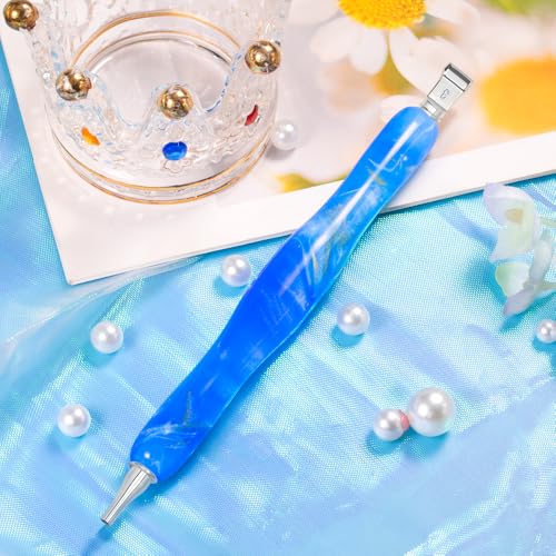 Image of Praise V Do Diamond Painting Art Drill Bead Dot Pick Pen Kit with Screw Stainless Steel Metal Tips Nibs Placers Roller Tool Accessories Ergonomic Stylus for 5D Diamond Paint Nail Art Blue Gold White