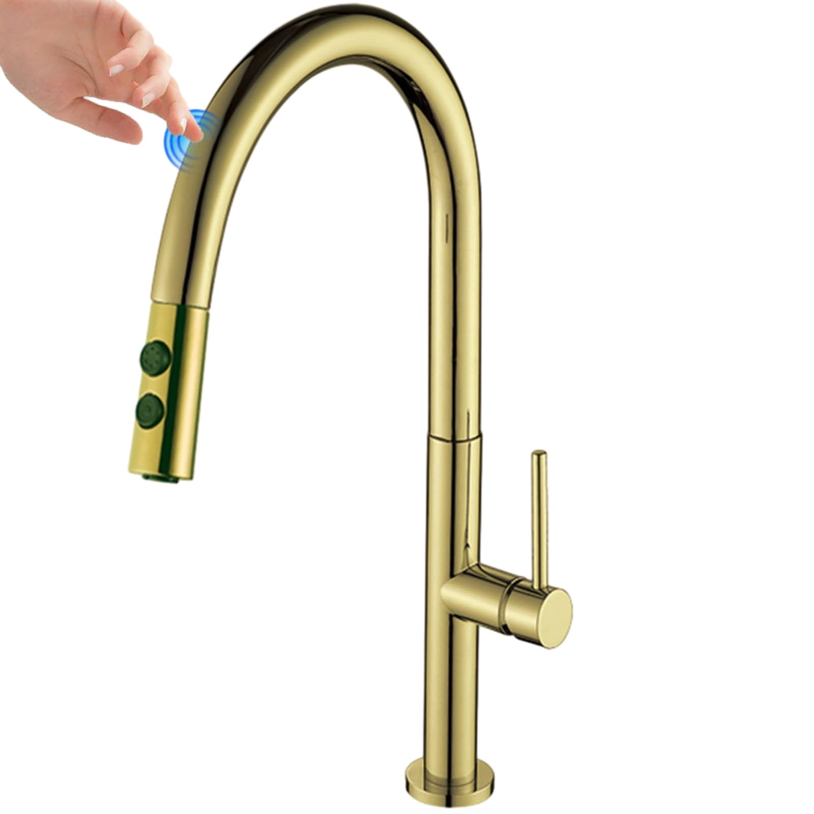 ZQFHSX Touch Sensor Kitchen Faucet with Pull Out Sprayer, Easy Clean, Water Saving, Sleek Design, High Arc Spout, Adjustable Flow for Stylish Kitchens