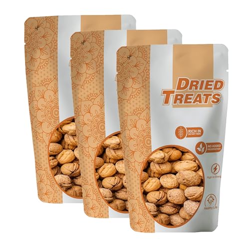 Image of Dried Treats Dried Fruits Nuts And Seeds (Kashmiri Sabut Walnuts /Walnut With Shell, 750g (3x250g))
