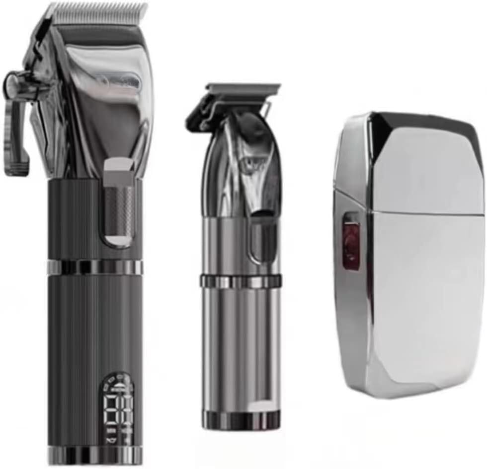 Gold Cordless Hair Clippers & Beard Trimmer Set – Professional Styling, Fading, Detailing for Barbers Men’s Grooming Ergonomic Design, Low Noise, USB Rechargeable