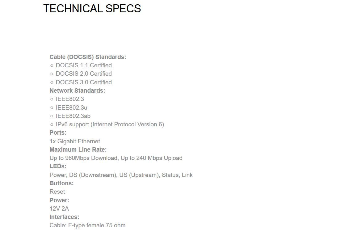 Linksys High Speed DOCSIS 3.0 24x8 Cable Modem, for Comcast/Xfinity, Time Warner, Cox & Charter (CM3024) (Renewed)