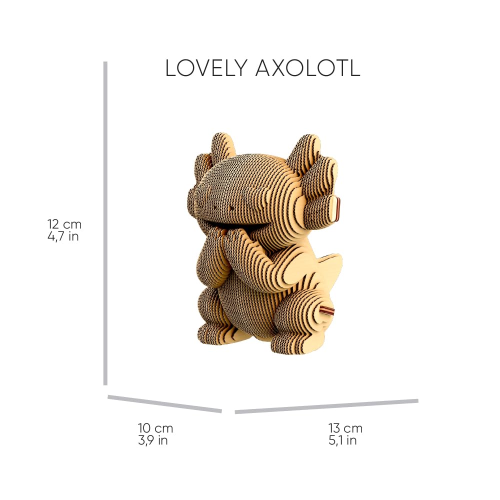 Axolotl Trio 3D-Puzzle aus Karton – Bausatz 3 Modelle