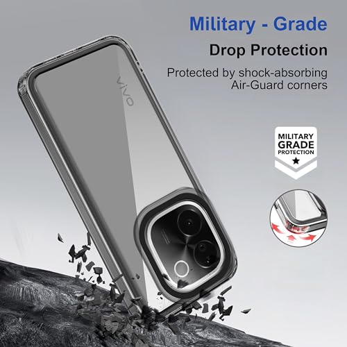 Image of Zapcase Back Case Cover for Vivo T3 Pro 5G | Compatible for Vivo T3 Pro 5G Back Cover | Case Cover with Camera Protection | (TPU + PC | Translucent Black)