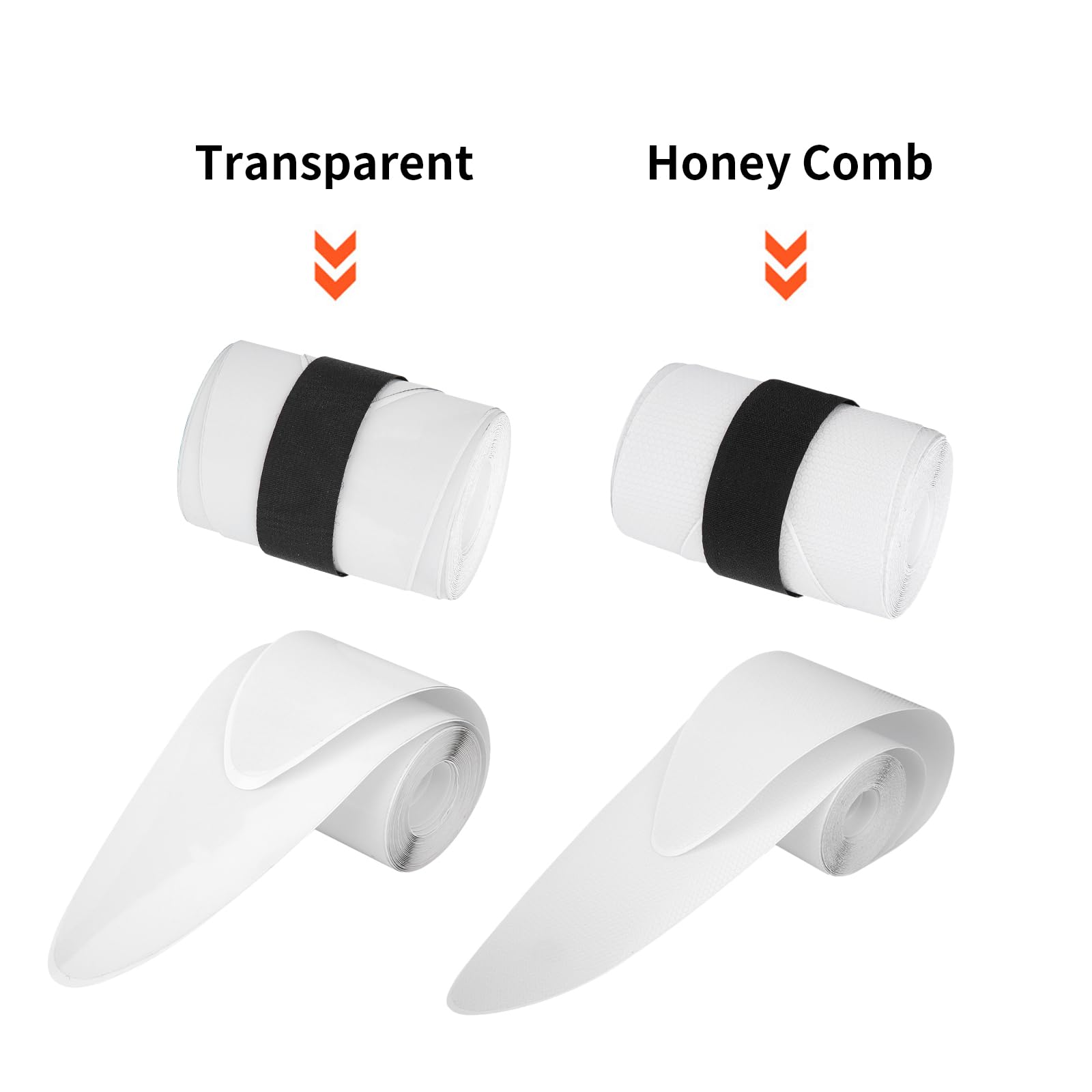 BORDSTRACT 2 PCS PVC Paddle Board Rail Tape 3.5" x81.9" Stand Up Paddle Board Rail Savers Surfboard Edge Protection Tape Transparent Honey Comb Design