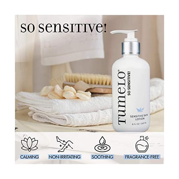 Tumelo So Sensitive! Dry & Sensitive Skin Lotion with Macadamia and Coconut Nut Oil 8 oz Bottle - Unscented, Paraben-Free, Non GMO