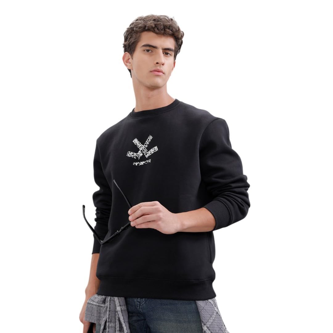 wrogn Men's Cotton Poly Fleece Blend Sweatshirt | Solid | Comfort Fit-picture-11