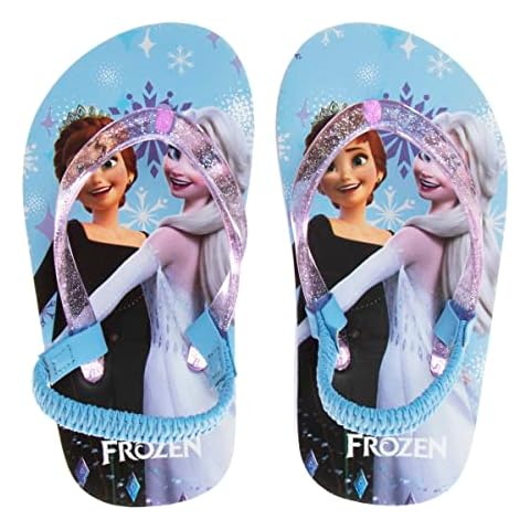 Disney Girls Flip Flops Sandals - Frozen Elsa Anna Thong Beach Slides Cover