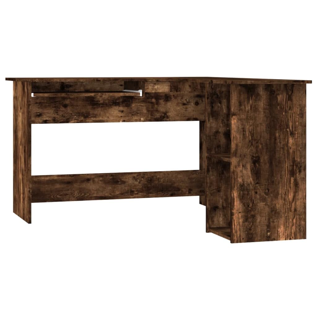 Scrivania angolare da gioco, scrivania per computer, scrivania da ufficio, adatta per soggiorno, sala giochi, ufficio, studio, incenso, 120 x 140 x 75 cm, materiale in legno