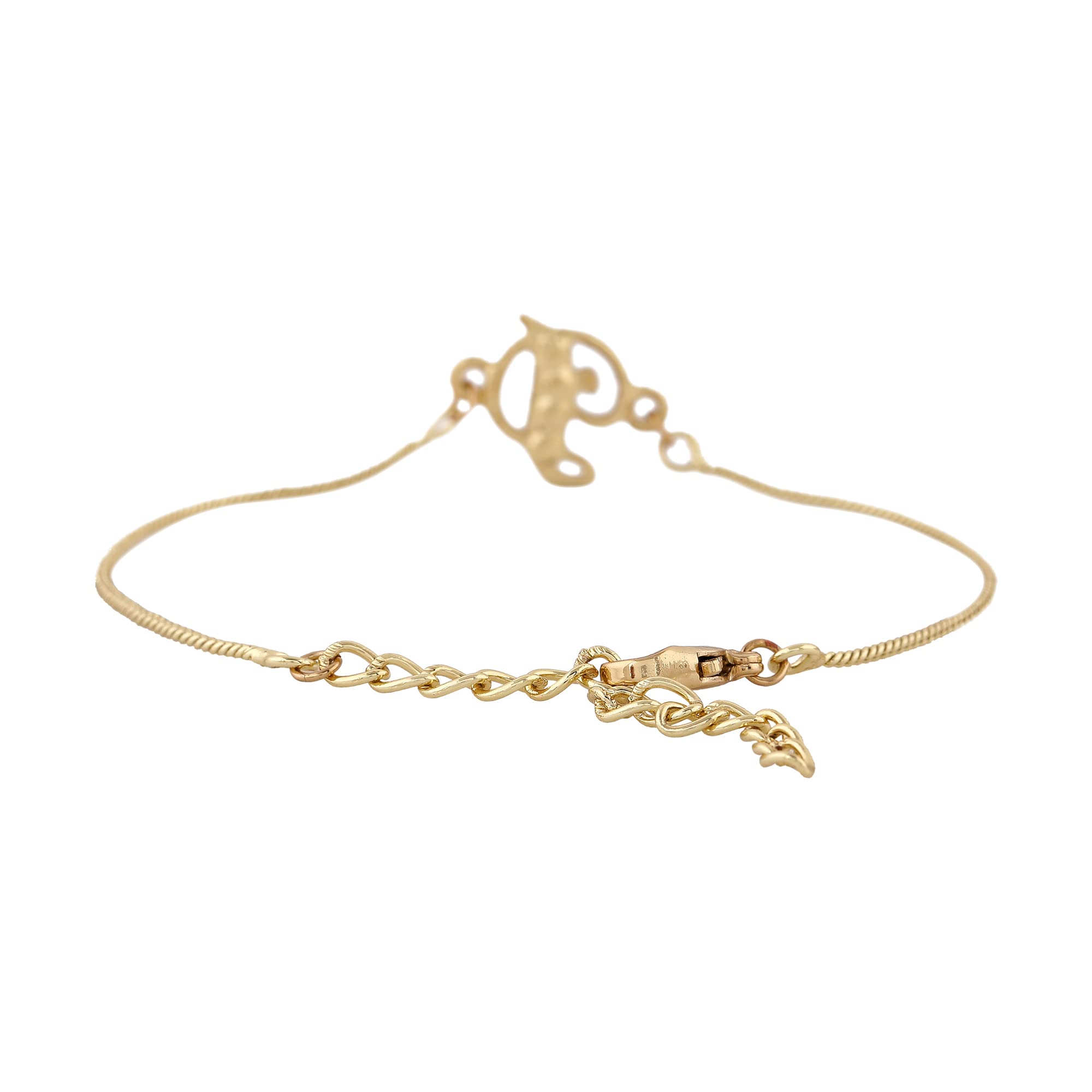 D Initials Bracelet With Crystals For Women