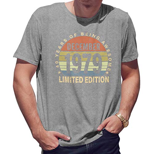 Lapi Boutique Limited Edition Vintage 1979 December Birthday 40 Years Jahre Gift Geburstag Camiseta de Hombre Gris Size L