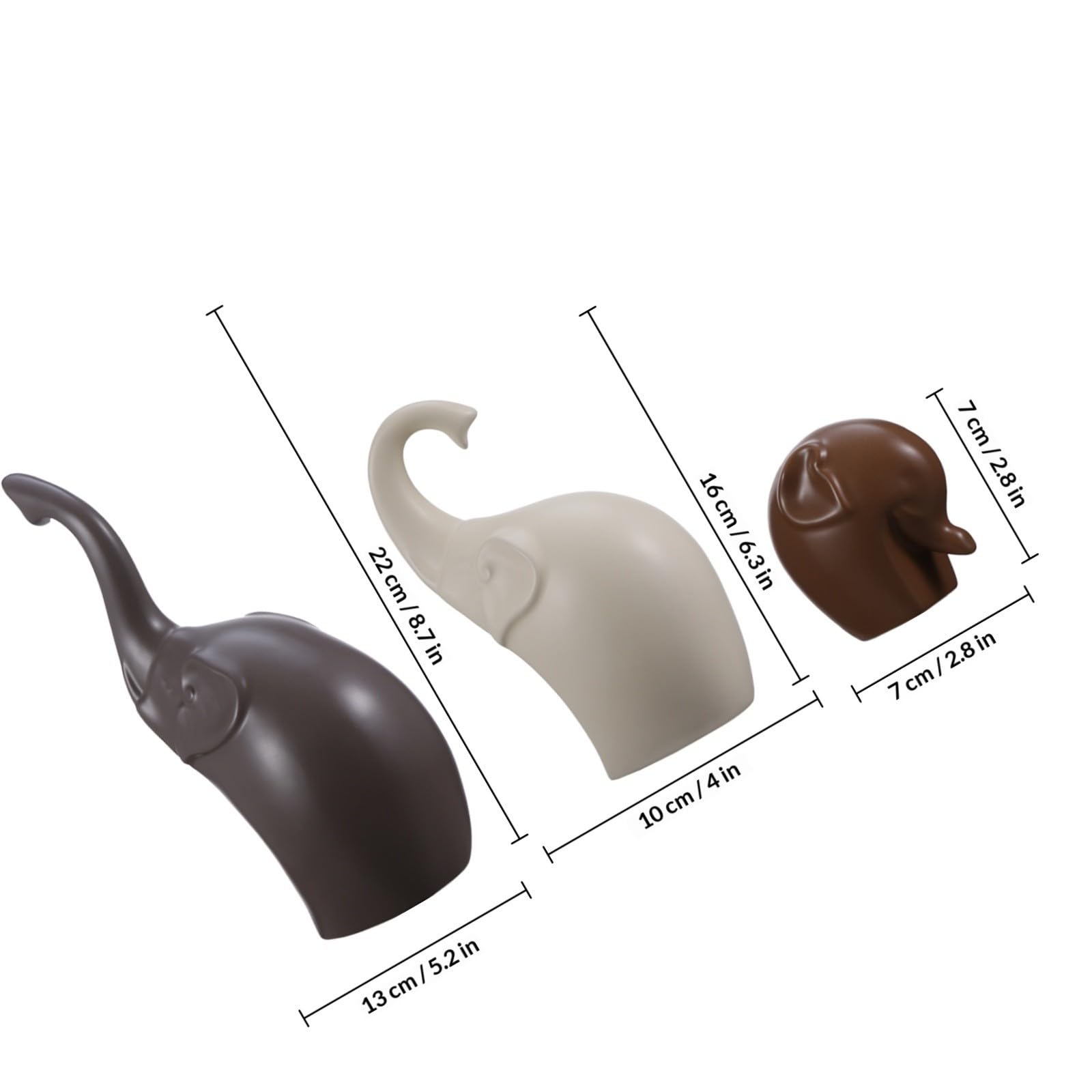 Figura de Elefante de Cerámica, 3 Piezas, Adorno Decorativo