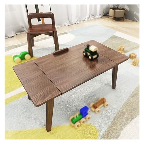 Bureau pliable en bois compact avec pieds robustes pour ordinateur