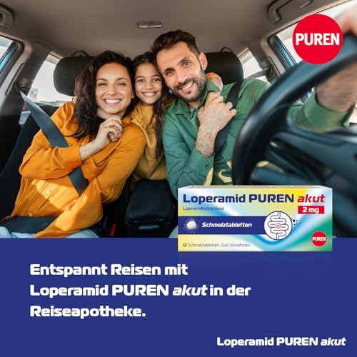 Loperamid PUREN akut 6 Schmelztabletten - schnelle Hilfe bei akutem Durchfall, schnelle Wirkung, gut verträglich, praktisches Format, einfache Anwendung