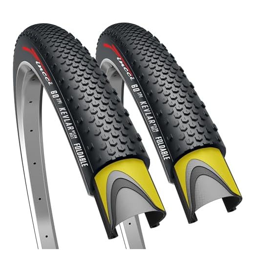 Fincci 700 x 38c Tires, 40-622, 1mm Antipuncture Protection, Tough & Durable Nylon Rubber, Kevlar Bead, Set of 2 – Compatible with Gravel, Cyclocross, MTB, Hybrid & Electric Bikes