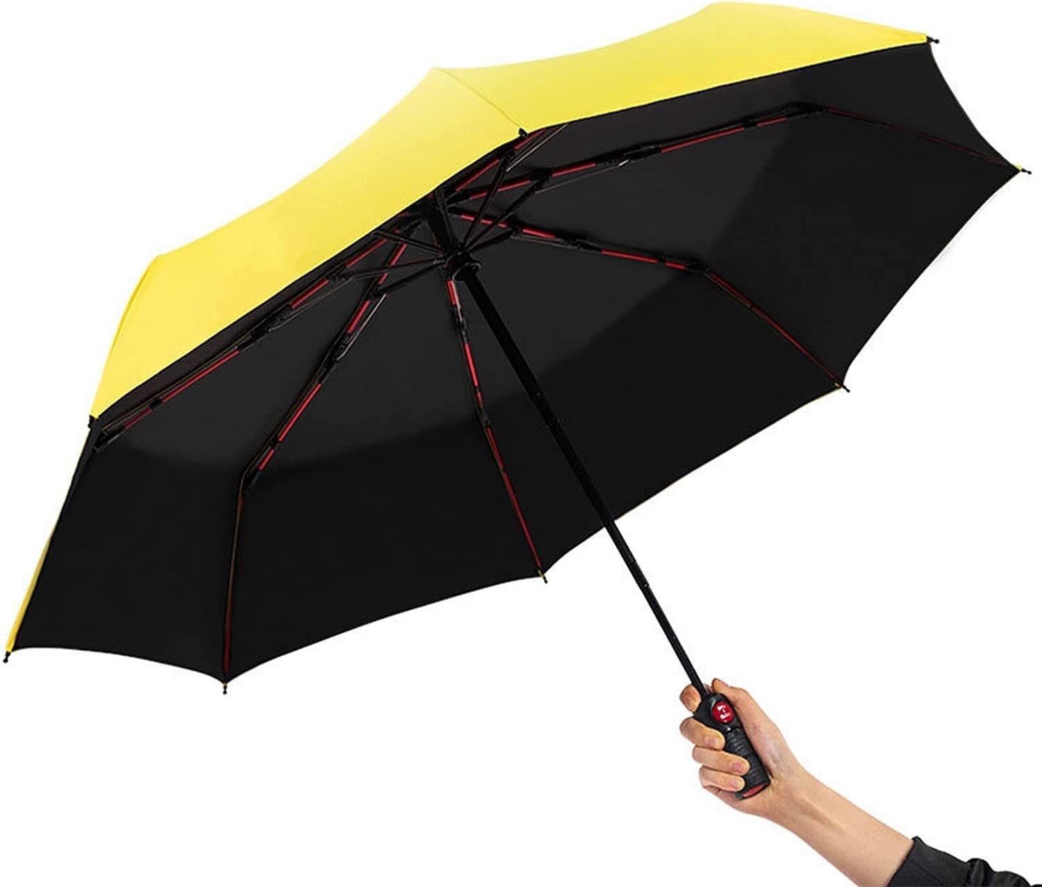 Parapluies, Parapluie Pliant Compact de Voyage, Mini Parapluie, d'affaires entièrement Automatique à Trois Volets for Hommes et Femmes