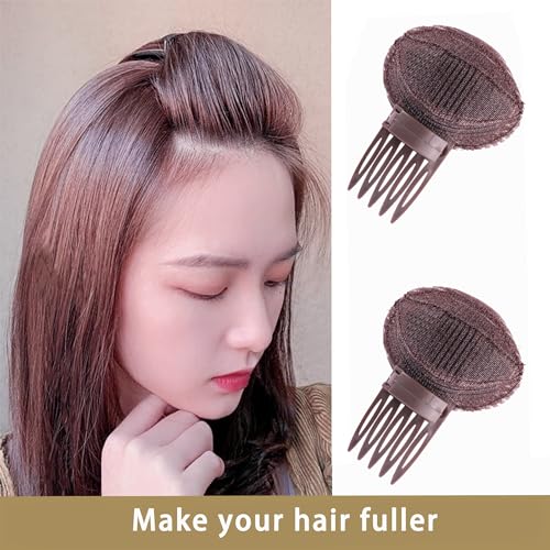 Esponja para volumen de cabello con peine invisible marrón miniatura 4