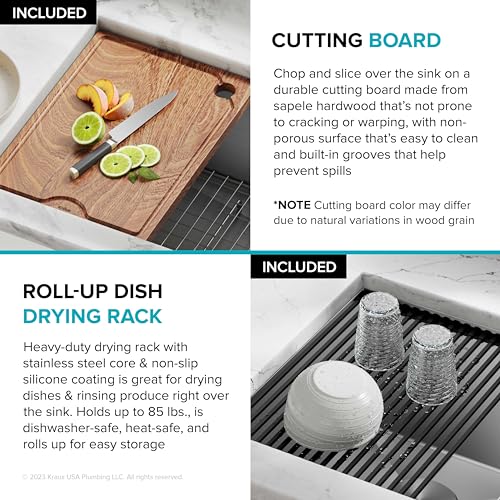 image for KRAUS Kore 36-Inch Undermount Workstation 16 Gauge Single Bowl Stainle