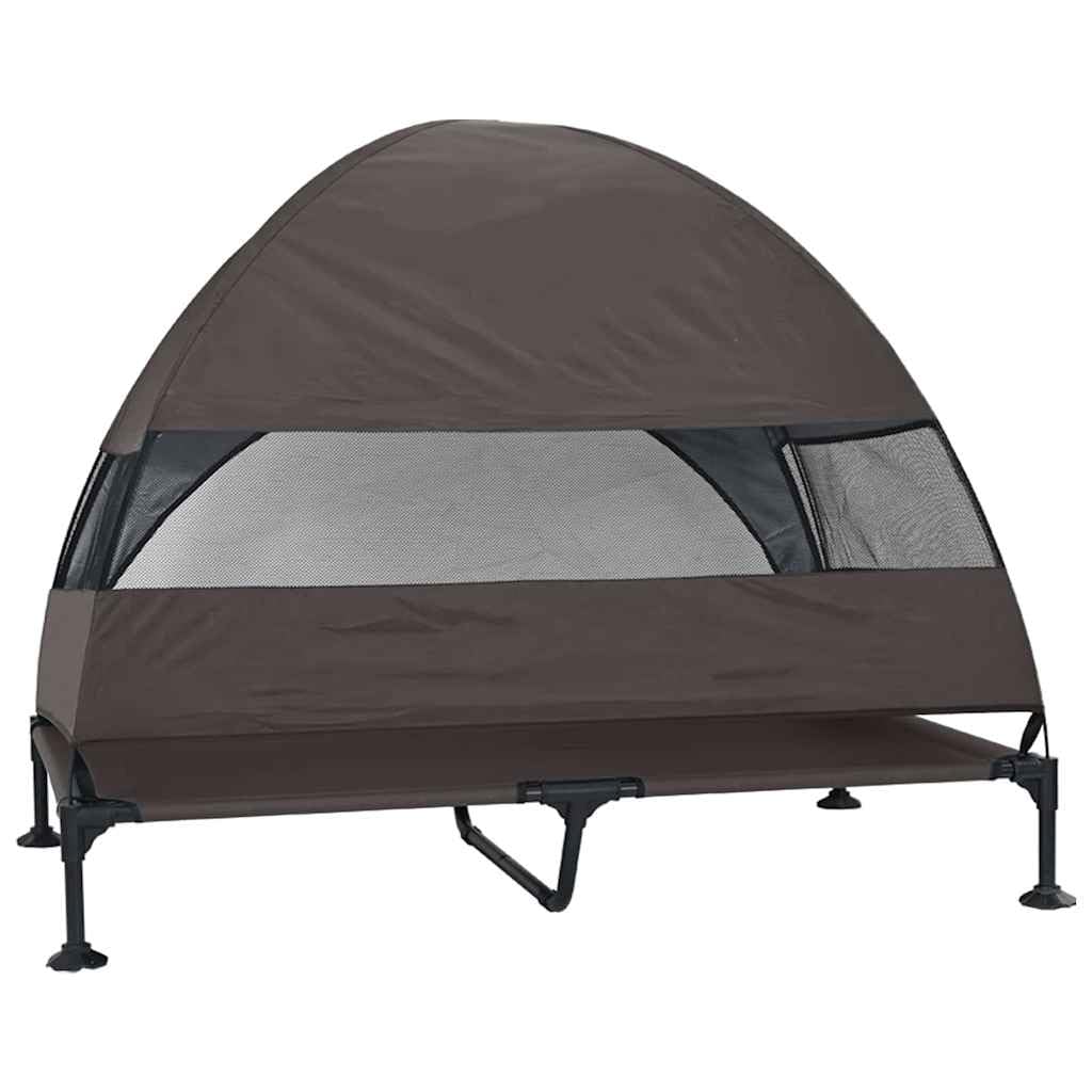 Cuccia rialzata per cani, in tessuto e acciaio, 127 x 81 x 108 cm, con design pieghevole, supporto stabile, traspirante, per giardino, terrazza, viaggi, comfort e tranquillità