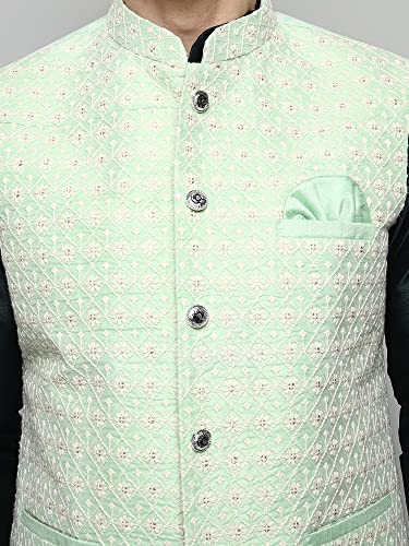 Image of Uri and MacKenzie Men's Silk Blend Kurta Pajama with Designer Ethnic Nehru Jacket /Modi Jacket