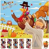 Pin The Tail On The Turkey with 20pcs Turkey Tails Stickers