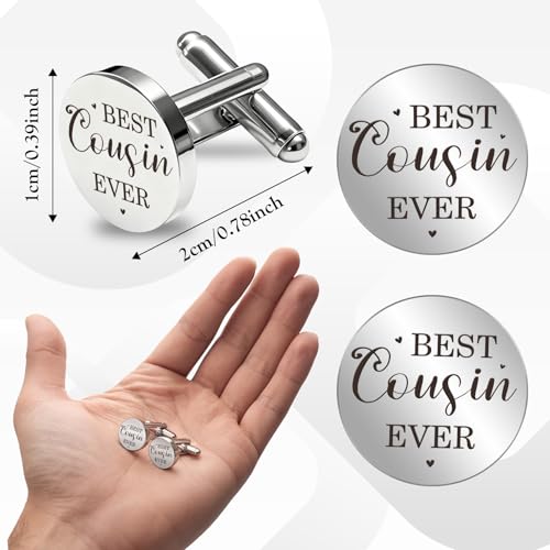 Mancuernas de acero inoxidable plateado para hombre miniatura 3