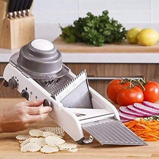 Lekoch Stainless Steel Mandoline Slicer Manual Adjustable Vegetable Fruit Julienne Onion Waffle French