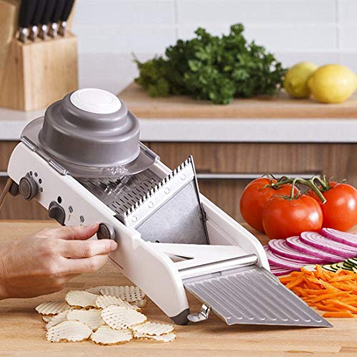 Lekoch Stainless Steel Mandoline Slicer Manual Adjustable Vegetable Fruit Julienne Onion Waffle French