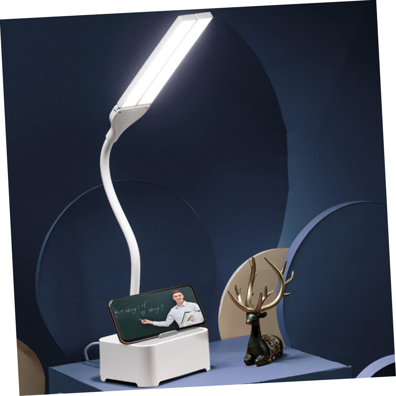 Homoyoyo Dual-Head Table Lamp Material Eye Protection Reading Lamp Desk Light USB for Study and Work