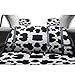 Frienda 22 Pcs Cow Print Car Accessories Set Cow Car Seat Cover Steering Wheel Cover Headrest Seat Belt Cover Console Armrest Pad Cup Mat Handbrake Gear Cover Keyring Vent Clips for Women Men(Black)