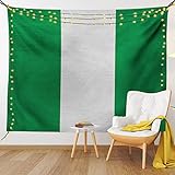 Lunarable Nigerian Tapestry, Simplistic Design of Nigeria Country Flag with Bicolour Vertical Bold Lines, Fabric Wall Hanging Decor for Bedroom Living Room Dorm, 45' X 30', Green Pearl