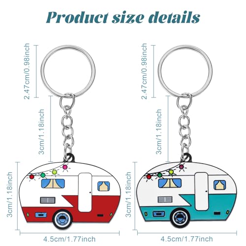 Bremorou 2 Stück Schlüsselanhänger Wohnwagen, Deko Personalisiert Schlüsselanhänge Auto Motiv Schlüsselanhänger Stilvolle Schlüssel Anhänger für Rv Reise Campervan Geschenk Charm