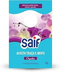 Afasta Traça E Mofo Perfumado Orquídea Saif 30G, Saif, Antimofo E Antitraça Perfumado, Azul, Ideal Para Roupeiros, Closets e Armários, Facilitando Sua Vida, Maximizando Toda Limpeza