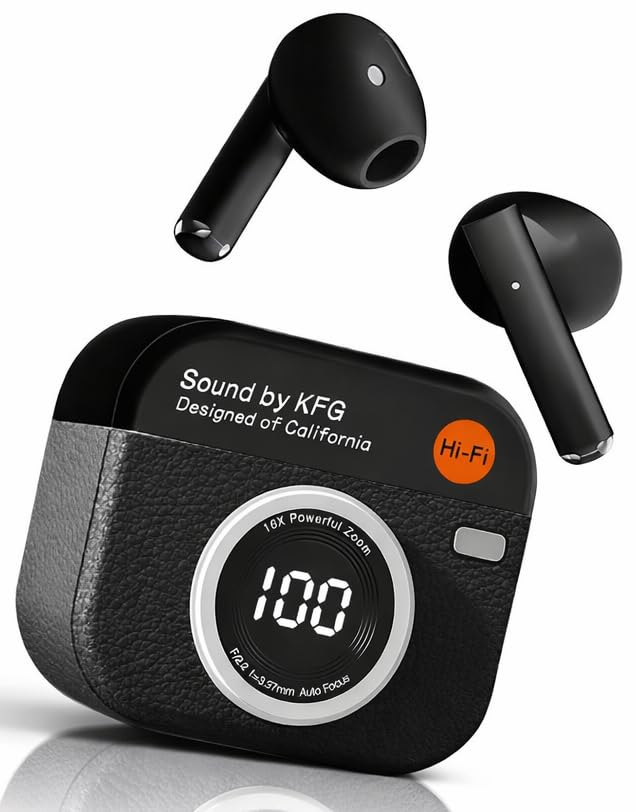 Image of Aura TWS Earbuds with Digital Display, BT 5.49+ENC for Clear Calling, Low Latency Gaming Wireless Headphone, 36 Hours Play, Immersive Sound, Touch Control, IPX4 & Voice Assistance. (Black)