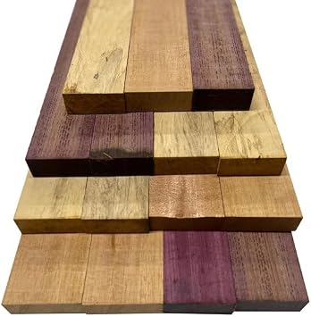 Exotic Wood Zone Combo of 15, 3/4" Lumber Boards | Cutting Board Blocks | Spalted Tamarind, Purpleheart, Mahogany