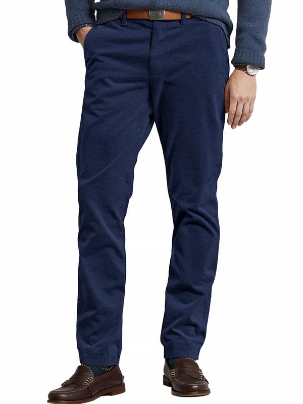 Elegancity Cord Hose Herren Blau Chinohose Regular Fit Business Anzughose...