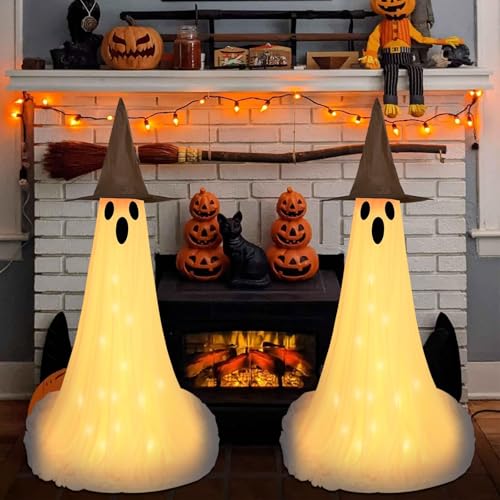 Fantôme d'Halloween réglable avec LED télécommandée pour extérieur - 8