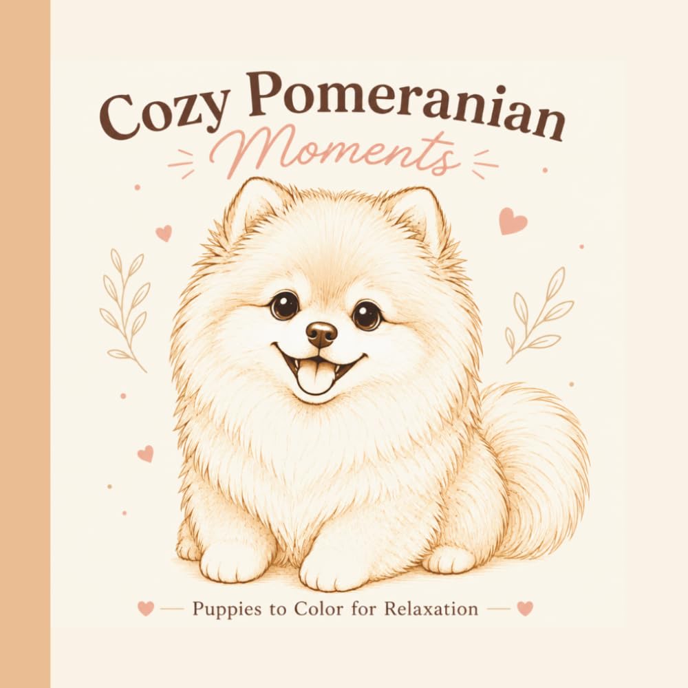 Cozy Pomeranian Moments: Puppies to Color for Relaxation