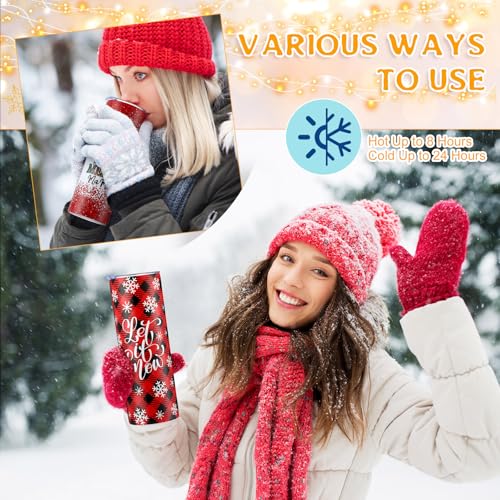 Vasos de Navidad Layhit: pack de 12 termos delgados de acero inoxidable para regalar 4