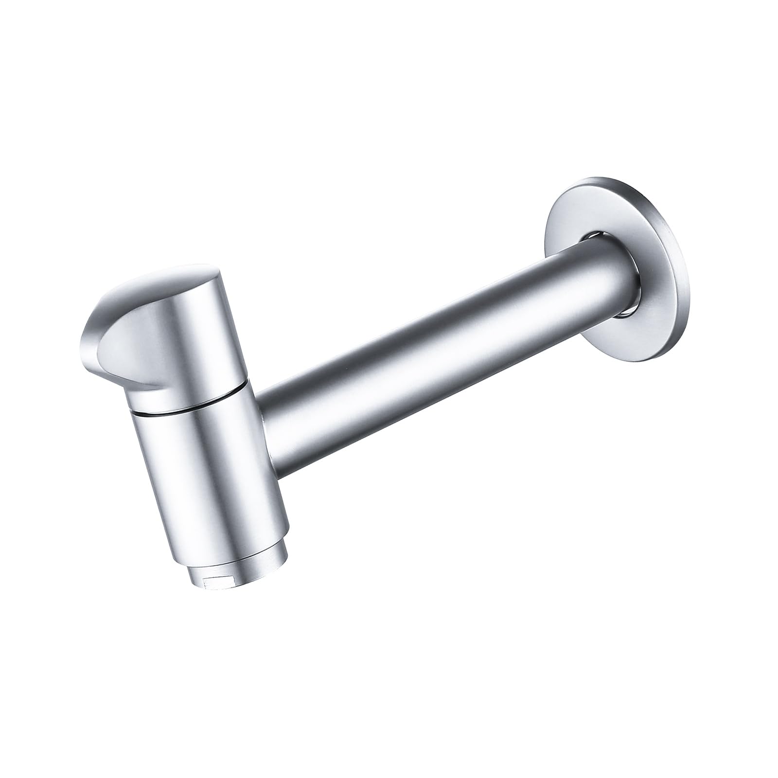 Msioytog Silver Garden Bathroom Corner Mop Pool Tap Long Brass Washing Machine Faucet Wall Mounted Brass Sink Faucet Enduring Bathroom Wall Mounted