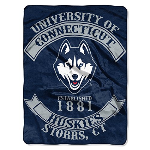 The Northwest Company NCAA Connecticut Huskies Rebel Plush Raschel Throw, 60" x 80"