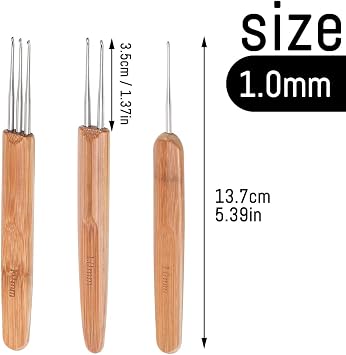 3 Pieces Dreadlocks Tool Dreadlock Crochet Hook Set Hair Crochet Needle